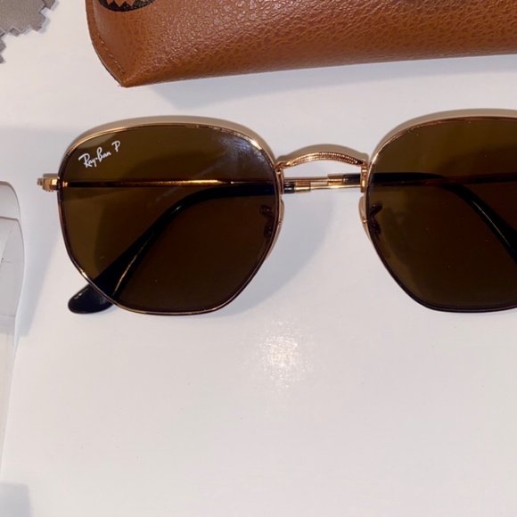 Ray-Ban Hexagonal 54mm Brown Gradient Polarized Sunglasses - Picture 8 of 12